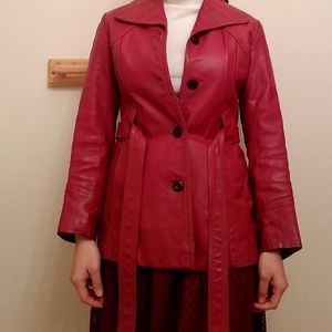 Red vintage leather jacket